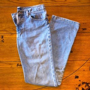 Medium wash straight leg jeans